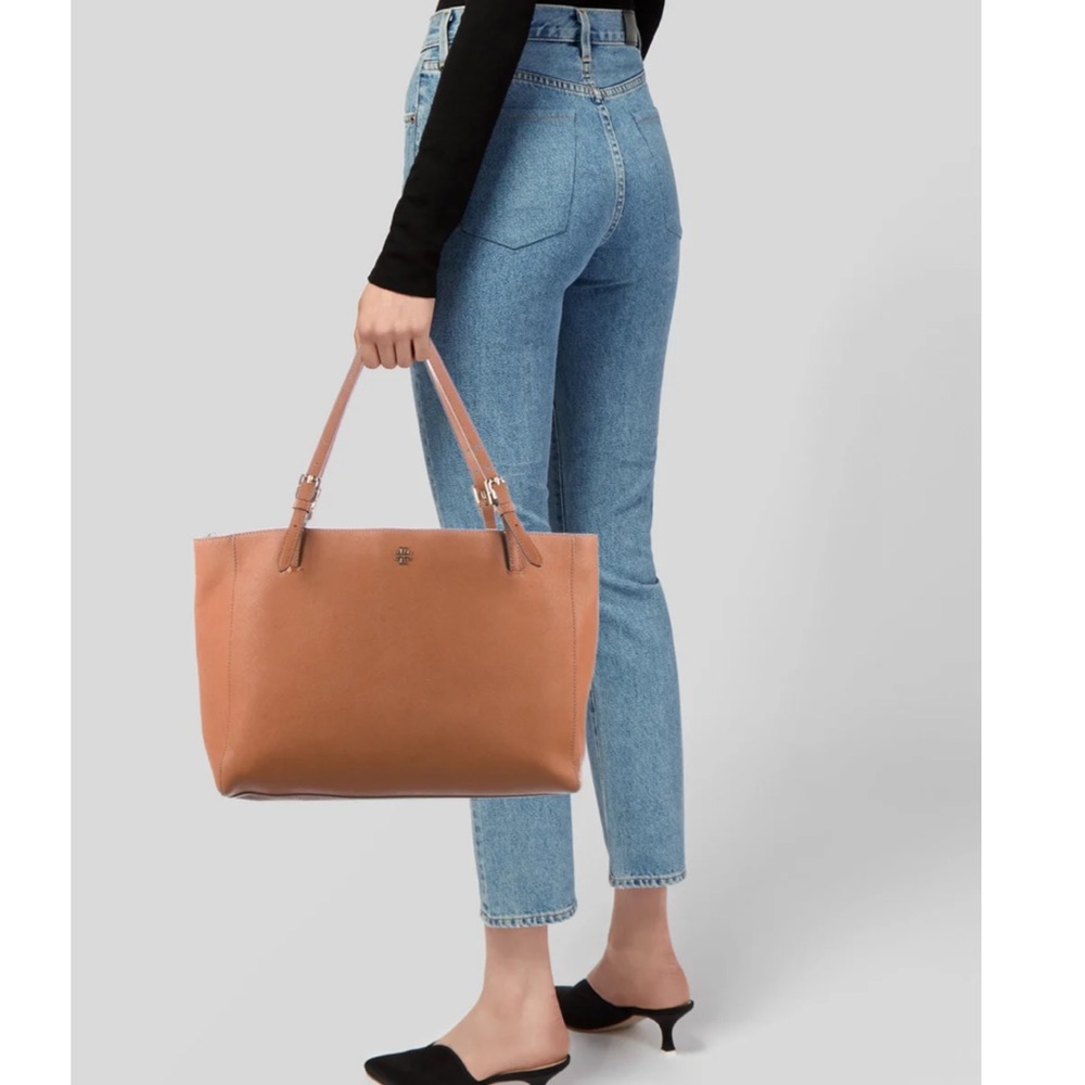 Tory Burch Solid Leather Tote - image 2